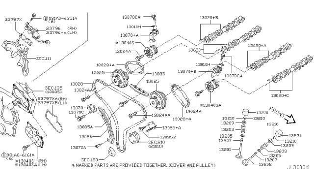 2006 Nissan 350Z Chain-CAMSHAFT Diagram for 13028-AL510