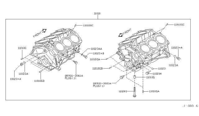 2004 Nissan 350Z Cylinder Block & Oil Pan Diagram 2