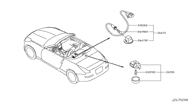 2006 Nissan 350Z Lamp Assembly Step Diagram for 26470-60U0E