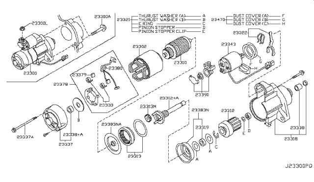 2008 Nissan 350Z Shift Lever Set Diagram for 23322-JK20A