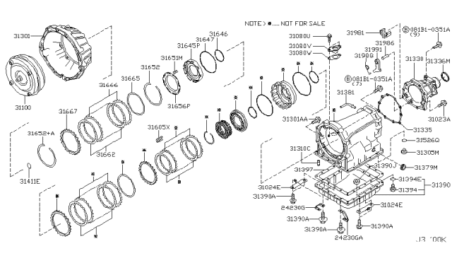 2006 Nissan 350Z Support-Parking Actuator Diagram for 31981-90X00