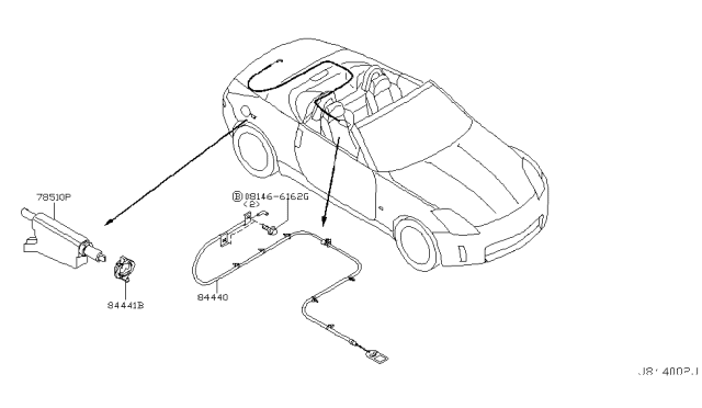 2003 Nissan 350Z Trunk Opener Diagram 1
