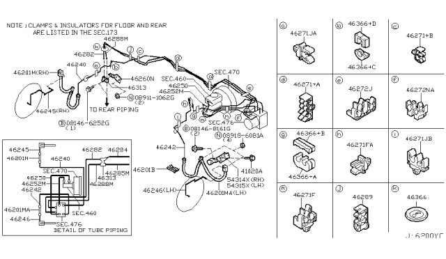 2003 Nissan 350Z Tube Assembly-Brake,Rear L Diagram for 46283-AM600