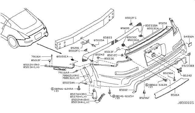 2008 Nissan 350Z Clip Diagram for F2318-1A44A