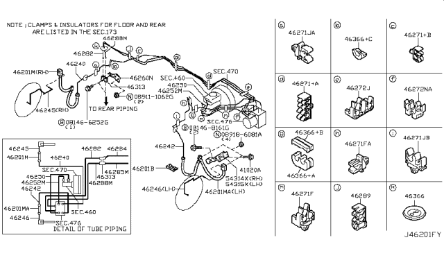 2008 Nissan 350Z Brake Piping & Control Diagram 1