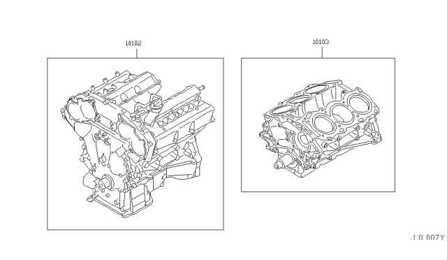 2005 Nissan 350Z Engine Assy-Short Diagram for 10103-AC7M1