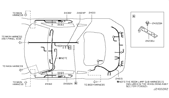 2003 Nissan 350Z Harness Assembly-Tail Diagram for 24015-CD000