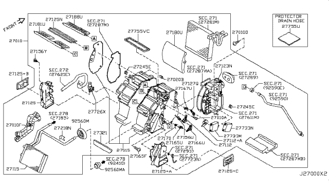 2006 Nissan 350Z Heater & Blower Unit Diagram 5