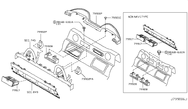 2008 Nissan 350Z Box-Rear Parcel Shelf Diagram for 79970-CD00E