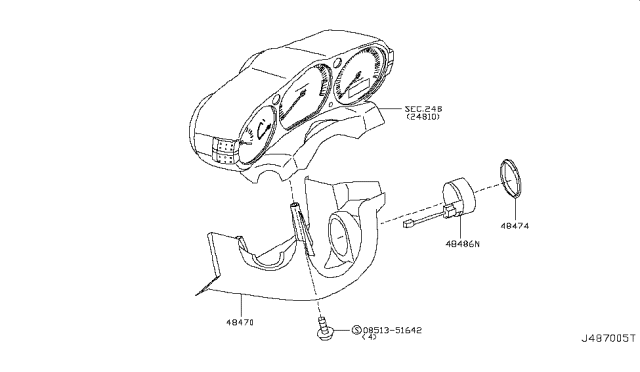2007 Nissan 350Z Steering Column Shell Cover Diagram 1