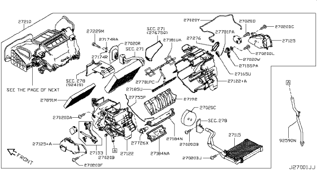 2011 Nissan Leaf Blower Assembly-Air Conditioner Diagram for 27210-3NA1A