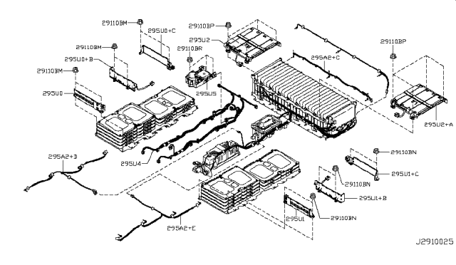 2012 Nissan Leaf Heater Assembly-Battery,RH Diagram for 295U0-3NA0A