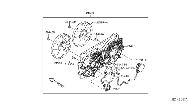 2011 Nissan Leaf Motor Assy-Fan & Shroud Diagram for 21481-3NA0A