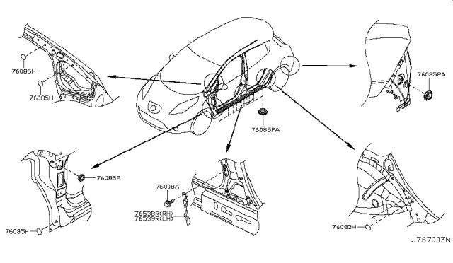 2011 Nissan Leaf Body Side Fitting Diagram 2