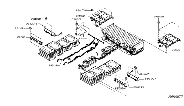 2012 Nissan Leaf Heater Assembly-Battery,RH Diagram for 295U0-3NF0C
