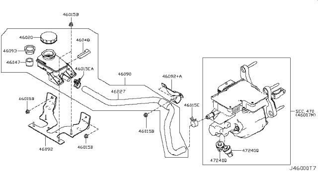 2012 Nissan Leaf Sensor Assembly HYPOID Pressure Diagram for 47240-AL500