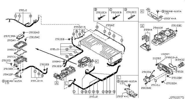 2012 Nissan Leaf Plate-Battery Support Diagram for 295A9-3NF0A