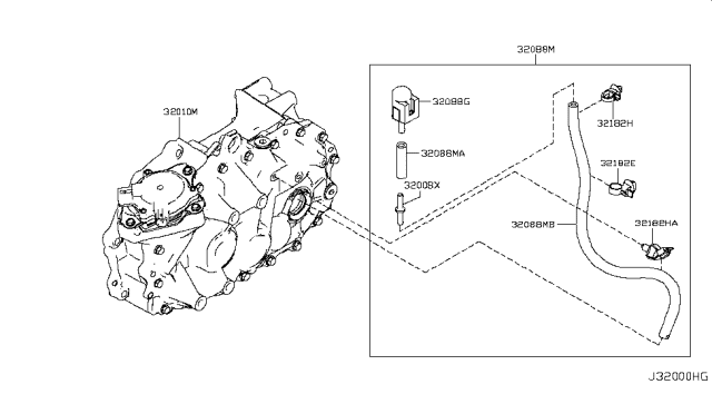 2011 Nissan Leaf Manual Transmission Assembly Diagram for 320B0-3NA0A