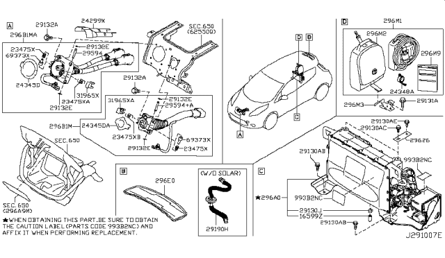 2012 Nissan Leaf Clamp Diagram for 01558-00421