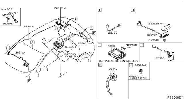 2016 Nissan Murano Controller Assy-Active Noise Diagram for 281D1-5AA0A