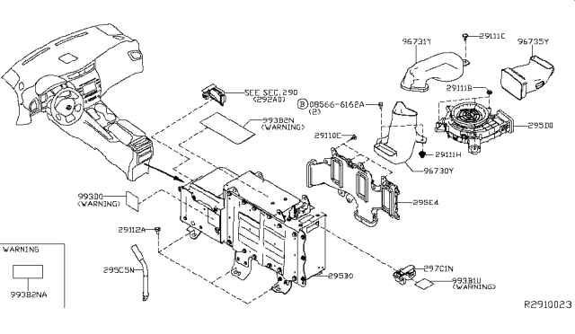 2016 Nissan Murano Duct-Battery Outlet Diagram for 96735-5AF0A