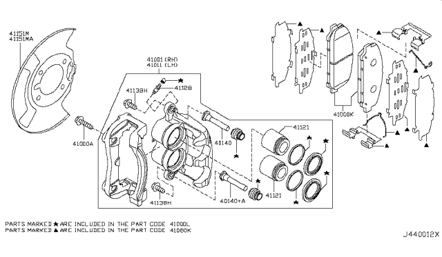 2018 Nissan Armada Front Brake Pads Kit Diagram for D1060-9FE0A