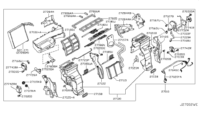 2019 Nissan Armada Case-Front Heater Diagram for 27123-1LA0A