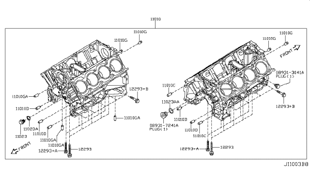 2019 Nissan Armada Cylinder Block & Oil Pan Diagram 2