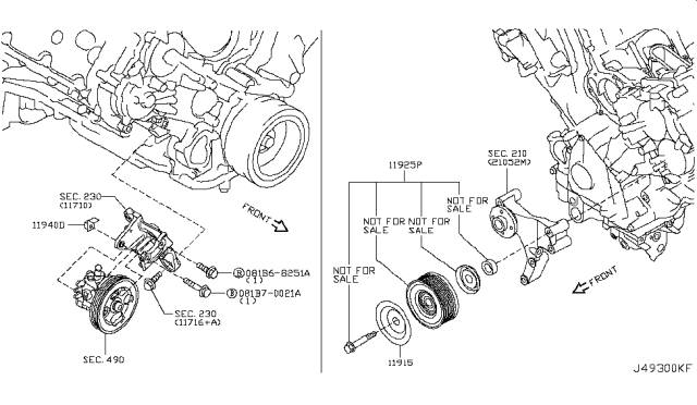 2019 Nissan Armada Power Steering Pump Mounting Diagram