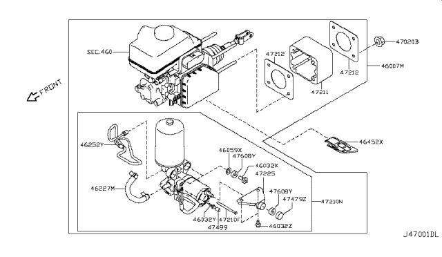 2018 Nissan Armada Tube Assembly-Brake Diagram for 46252-1LA1A