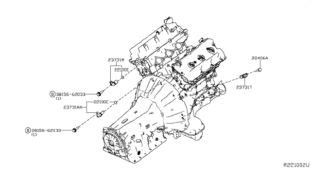 2017 Nissan NV Engine Camshaft Position Sensor Diagram for 23731-AL61D
