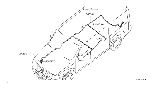 2015 Nissan NV Harness-Sub Diagram for 24167-1PA0A