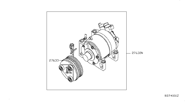2019 Nissan NV Compressor-Air Conditioner Diagram for 92600-ZL90A