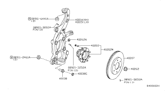 2012 Nissan NV Front Axle Diagram