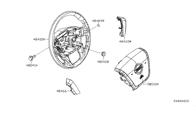 2017 Nissan NV Steering Wheel Assembly Without Pad Diagram for 48430-9JK2B