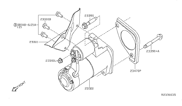 2015 Nissan NV Motor Assy-Starter Diagram for 23300-1CA0A