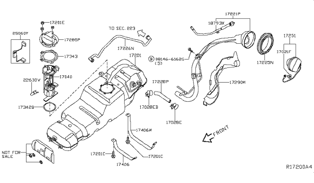 2017 Nissan NV In Tank Fuel Pump Diagram for 17040-1PA0A