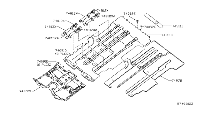 2014 Nissan NV Floor Trimming Diagram 1