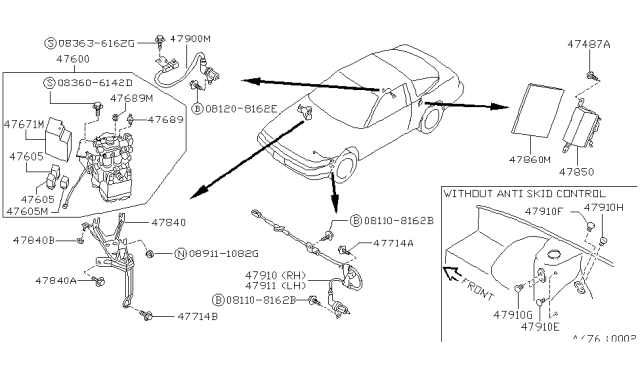 1989 Nissan 240SX Bolt-Hex Diagram for 08110-8162B