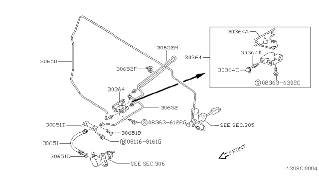1993 Nissan 240SX Screw-Machine Diagram for 08363-6302C