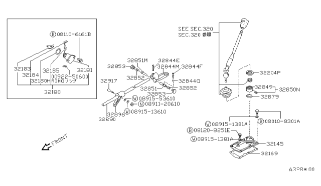 1991 Nissan 240SX Transmission Shift Control Diagram 1