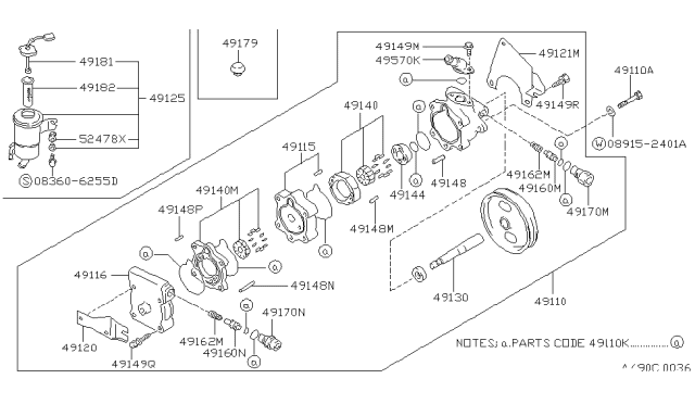 1991 Nissan 240SX Pin-Camring,Power Steering Pump Diagram for 49148-04U01