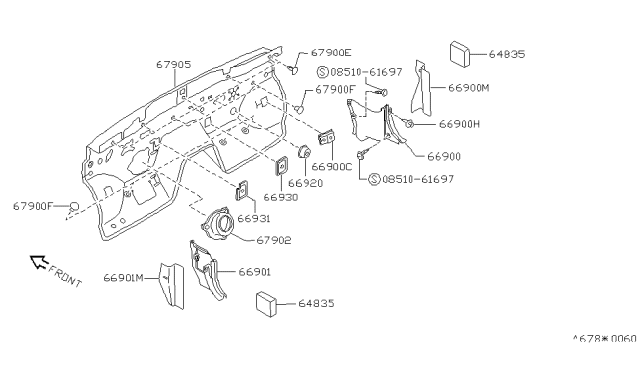 1991 Nissan 240SX Cover Diagram for 67920-40F00