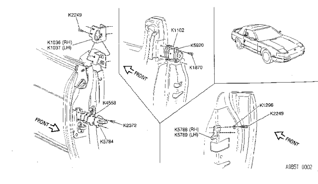 1992 Nissan 240SX Washer Diagram for K1296-6X001