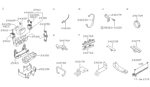 1990 Nissan 240SX Protector-Harness Diagram for 24290-40F01