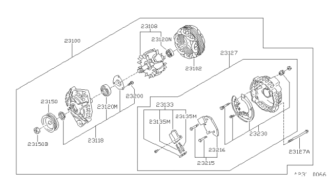 1990 Nissan 240SX Cover Assembly Rear Diagram for 23127-30R00