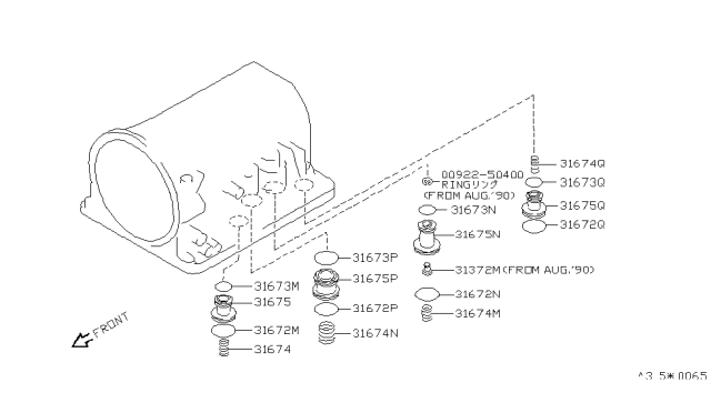 1991 Nissan 240SX Clutch & Band Servo Diagram 1