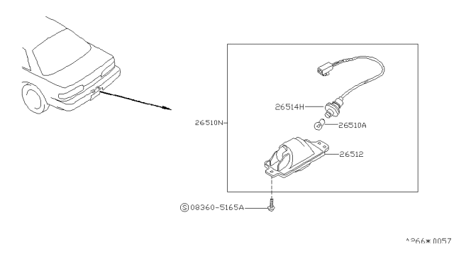 1993 Nissan 240SX Lamp Assembly-Licence R Diagram for 26510-40F00