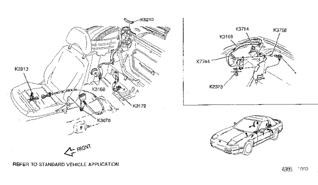 1994 Nissan 240SX Screw Diagram for K3758-6X001