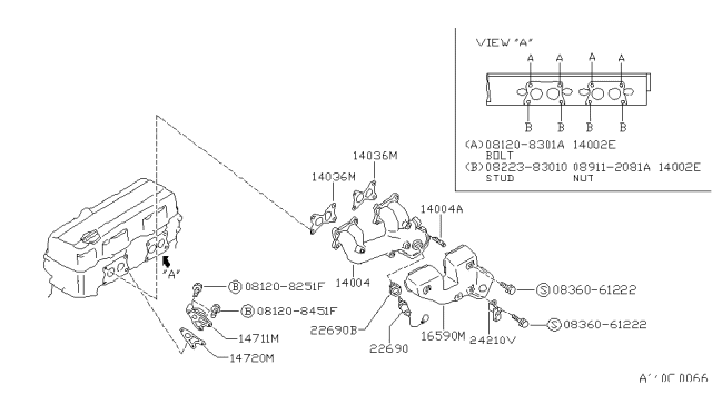 1991 Nissan 240SX Cover-Manifold Diagram for 16590-53F00
